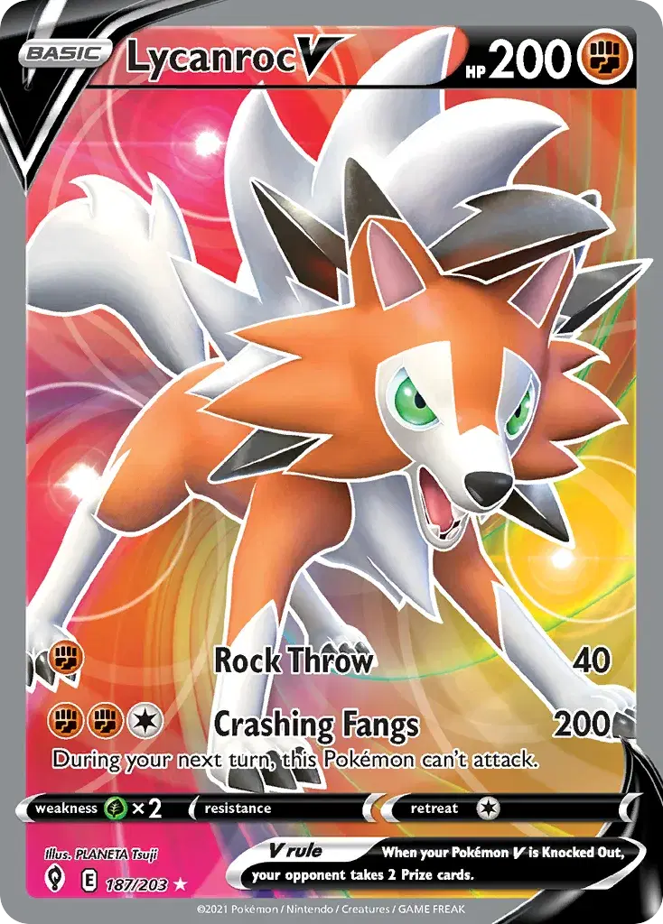 Lycanroc V Evolving Skies 187