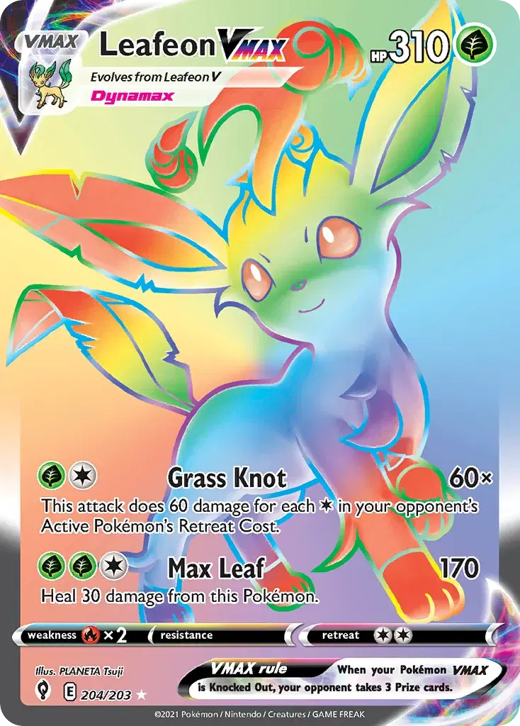 Leafeon VMAX Evolving Skies 204