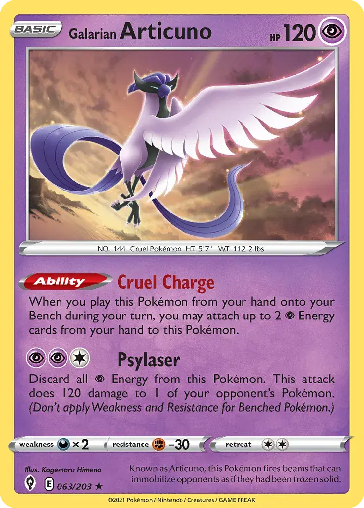 Galarian Articuno Evolving Skies 63