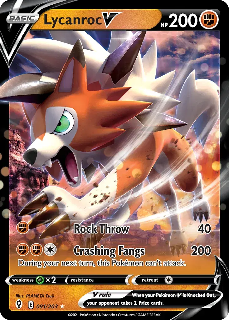 Lycanroc V Evolving Skies 91