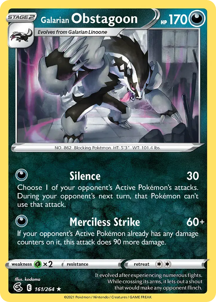 Galarian Obstagoon Fusion Strike 161