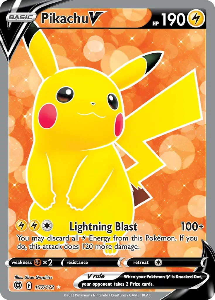 Pikachu V Brilliant Stars 157