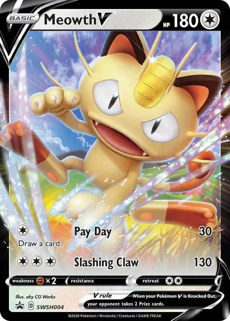 Meowth V SWSH Black Star Promos SWSH004
