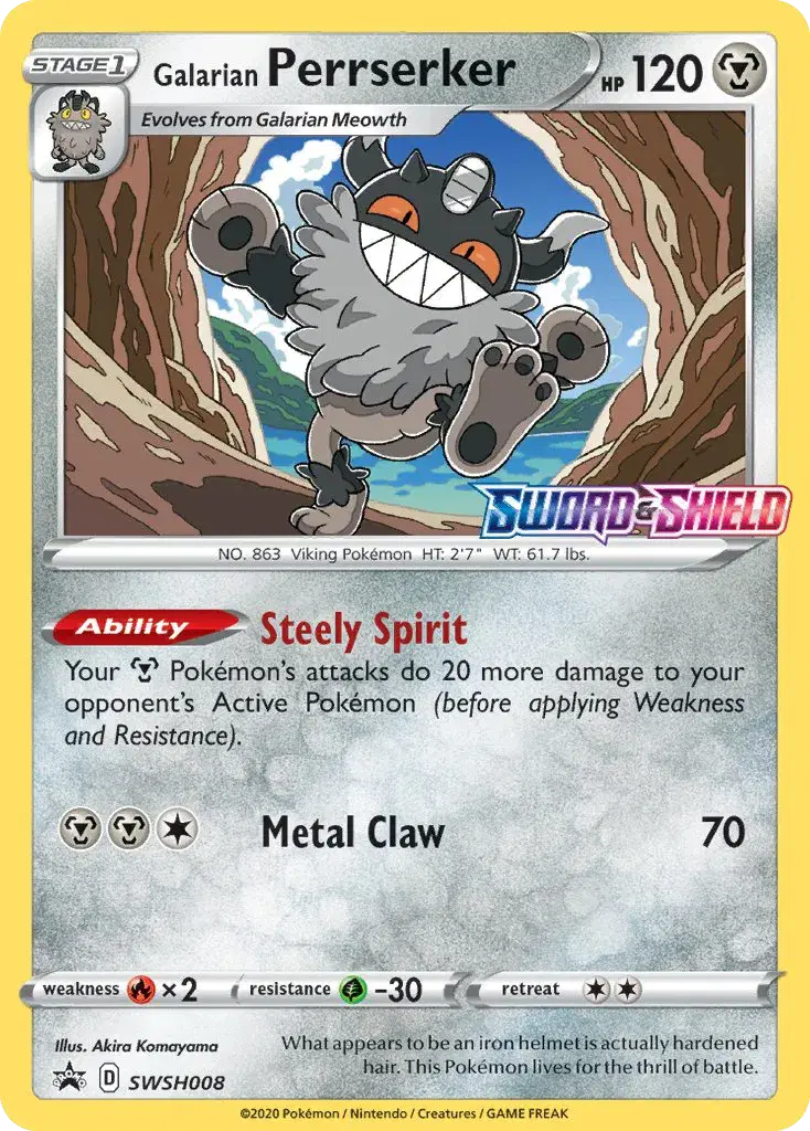 Galarian Perrserker SWSH Black Star Promos SWSH008