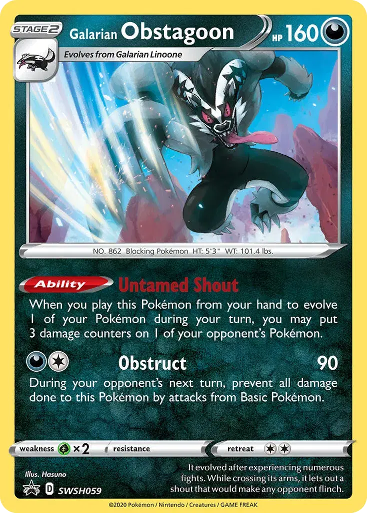 Galarian Obstagoon SWSH Black Star Promos SWSH059