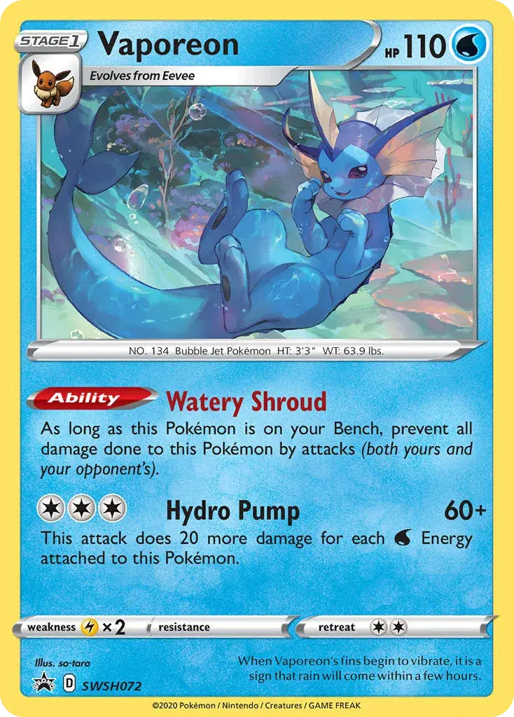 Vaporeon SWSH Black Star Promos SWSH072