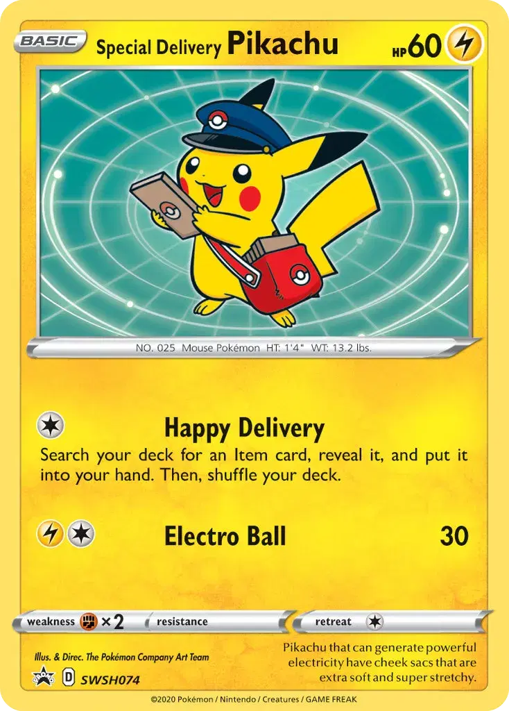 Special Delivery Pikachu SWSH Black Star Promos SWSH074