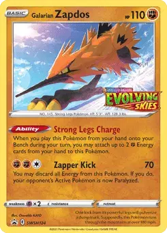 Galarian Zapdos SWSH Black Star Promos