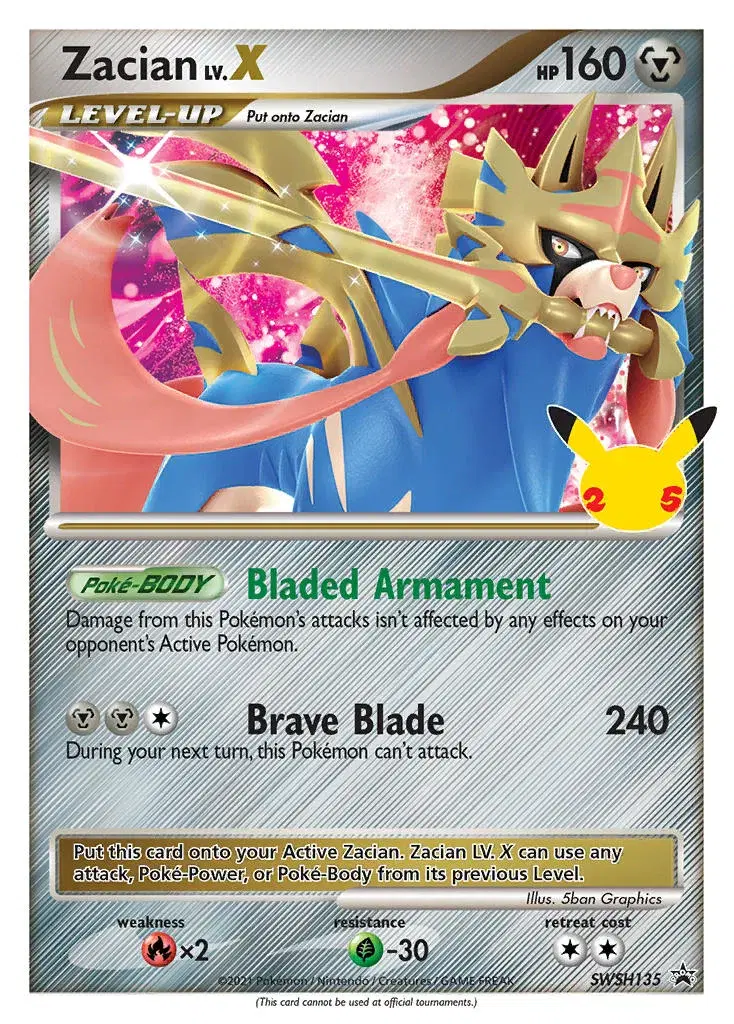 Zacian LV.X SWSH Black Star Promos SWSH135